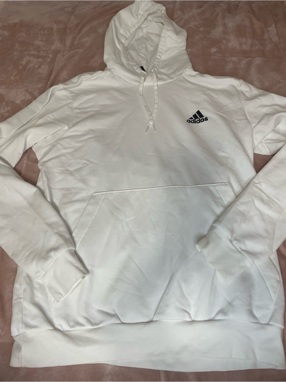 adidas White Hoodie with Black Logo